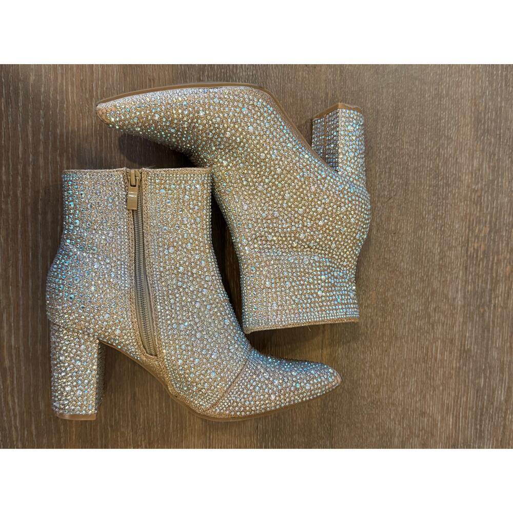 Forever Rhinestone Bling Boots Booties size 7 Glam - Picture 2 of 8